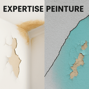 Expertise peinture : murs présentant cloques, décollements, fissures et traces d’humidité