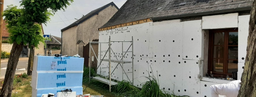 Isolation thermique par l'extérieur en cours