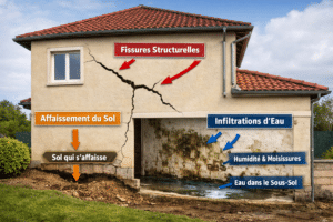 Expertise des pathologies de fondations d’une maison présentant des fissures